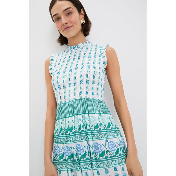 OLIPHANT Boreggo Green Sleeveless Smocked Maxi Dress Size M NWT Retail $298 - Picture 5 of 7